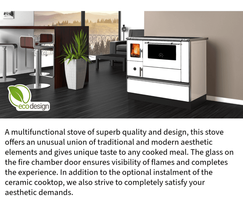 Alfa-90 Dominant*ECO - White - Solid Fuel Cooker Alfa-90 Dominant*ECO - White - Solid Fuel Cooker
