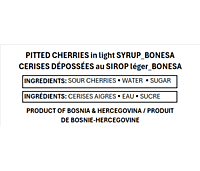 Bonesa_PITTED CHERRIES in light SYRUP  720mL/6