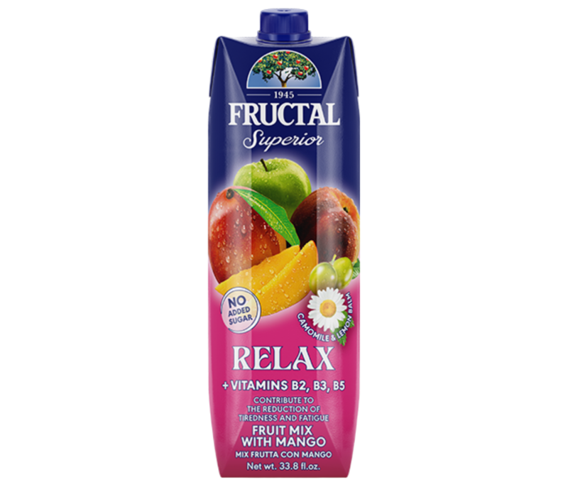 Fructal 1L Superior Organic-No Sugar Added 12pack-Relax