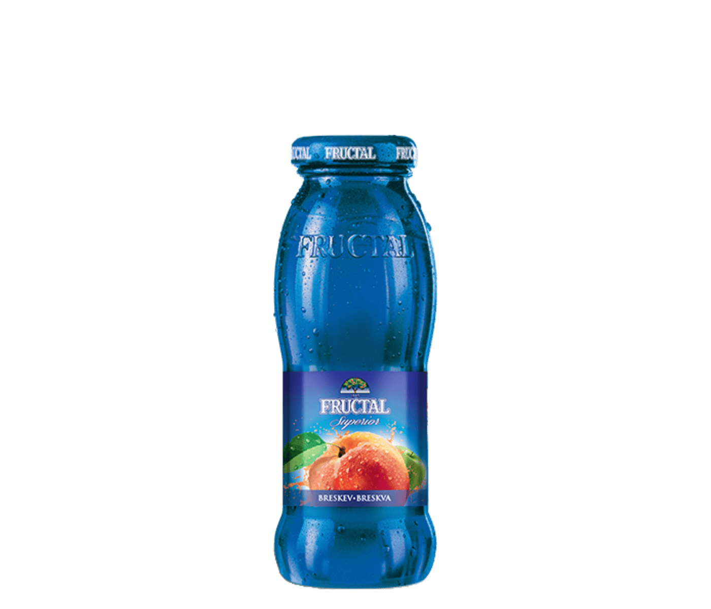 Fructal Blue Bottle 200ml Glass 12pack-Peach Fructal Blue Bottle 200ml Glass 12pack-Peach