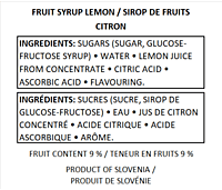 Fructal Syrup 1L 6pack-Lemon