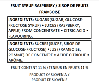 Fructal Syrup 1L 6pack-Raspberry