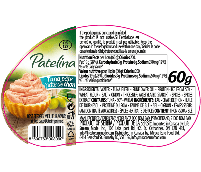 Neoplanta-Tuna Pate Patelina/Neoplanta 60g/22 Neoplanta-Tuna Pate Patelina/Neoplanta 60g/22