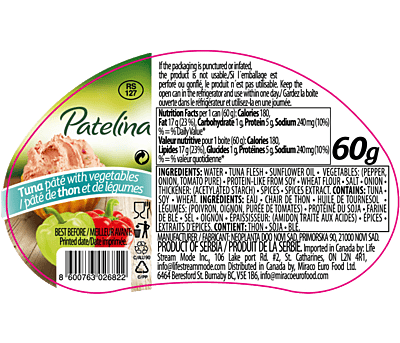 Neoplanta-Tuna Pate with Vegetables Patelina/Neoplanta 60g/12