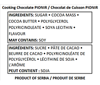 PIONIR - Cooking Chocolate 200g/20 ZA KUVANJE