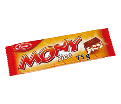 PIONIR - Chocolate Bar with Rice 75g/20 - MONY RICE