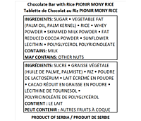 PIONIR - Chocolate Bar with Rice 150g/10 - MONY RICE PIONIR - Chocolate Bar with Rice 150g/10 - MONY RICE