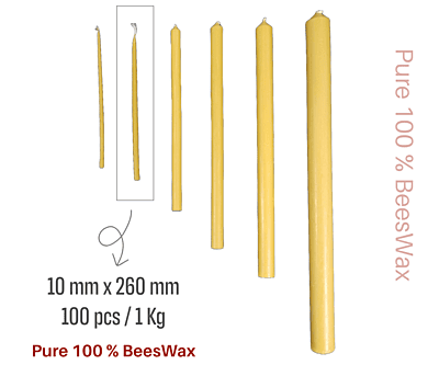 Candlesticks Honey-10mm x 260mm 100pack/1kg