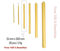 Candlesticks Honey-15mm x 340mm 20pack/1kg