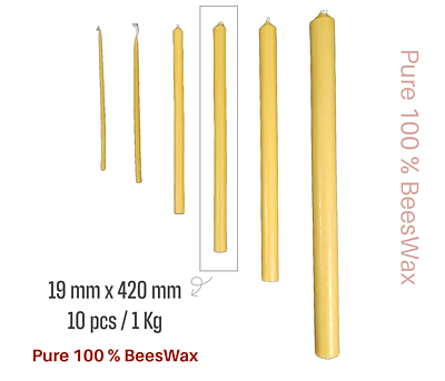 Candlesticks Honey-19mm x 420mm 10pack/1kg