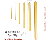 Candlesticks Honey-25mm x 450mm 5pack/1kg