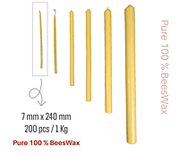 Candlesticks Honey-07mm x 240mm 200pack/1kg