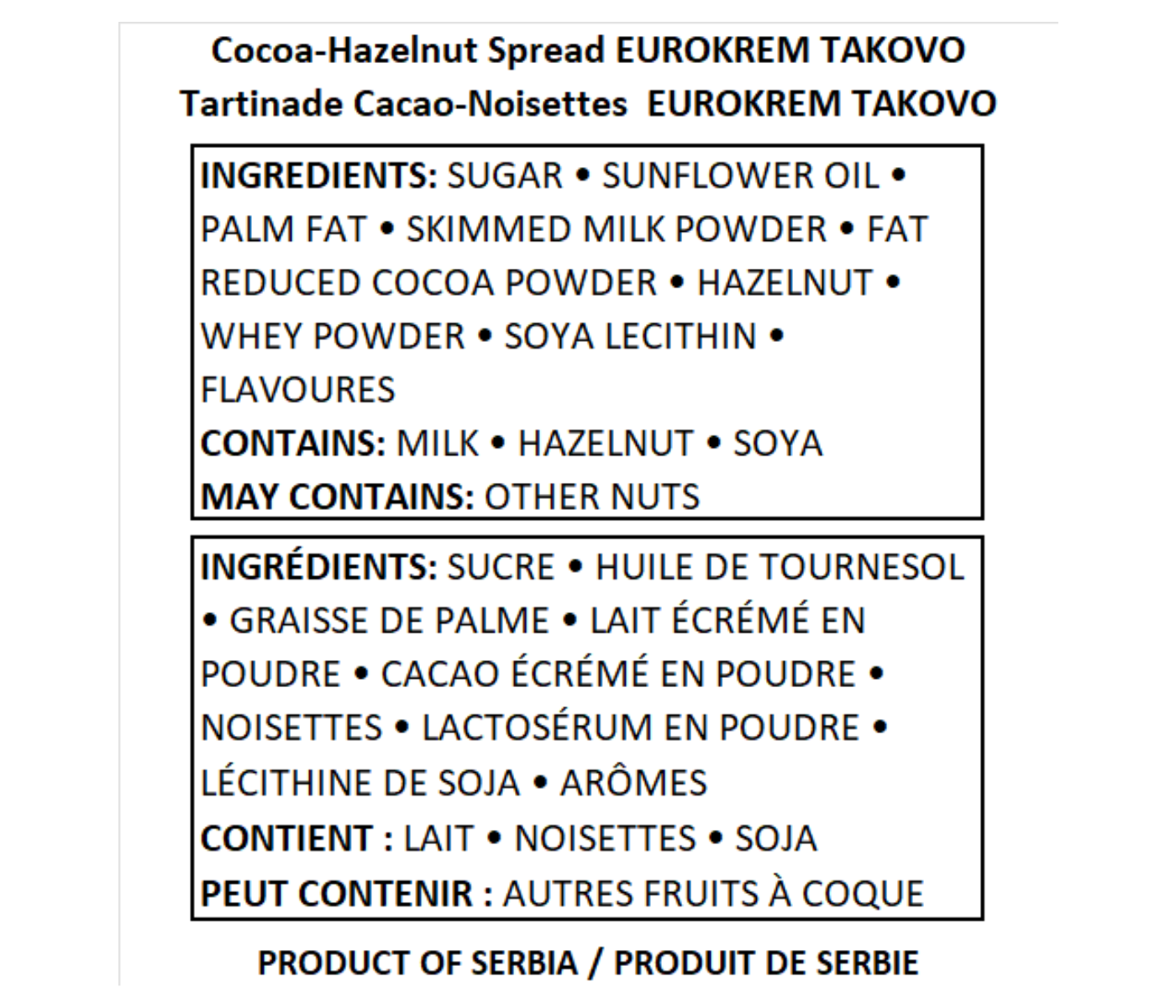 Takovo - Cocoa-Hazelnut Spread 700g/6 - EUROKREM PLUS COCOA Takovo - Cocoa-Hazelnut Spread 700g/6 - EUROKREM PLUS COCOA