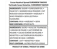 Takovo - Cocoa-Hazelnut Spread 700g/6 - EUROKREM PLUS COCOA Takovo - Cocoa-Hazelnut Spread 700g/6 - EUROKREM PLUS COCOA