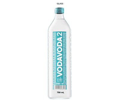 VODAVODA 2 750 mL GLASS 1/6 - Sparkling Natural Water