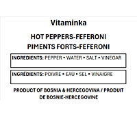 Vitaminka - FEFERONI Peppers - HOT 720 mL/6