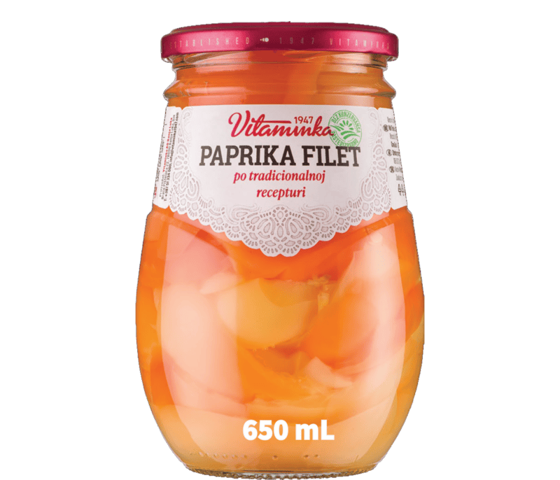 Vitaminka - YELLOW PEPPERS Fillet - Pickled - 720 mL/6 Vitaminka - YELLOW PEPPERS Fillet - Pickled - 720 mL/6