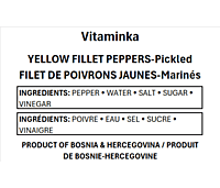 Vitaminka - YELLOW PEPPERS Fillet - Pickled - 650 mL/6 Vitaminka - YELLOW PEPPERS Fillet - Pickled - 650 mL/6