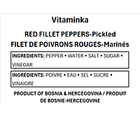 Vitaminka - RED PEPPERS Fillet - Pickled - 650 mL/6